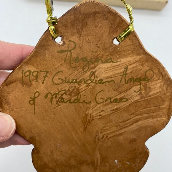 Street Scene Gallery hand painted Woodgraph Angel of Mardi Gras ornament 97 sign - Picture 8 of 10